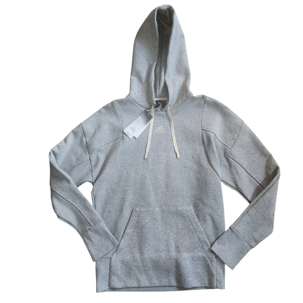 HP!❤️NWT ADIDAS Gray Pullover Logo Hoodie Men's Internal OH Fleece Lined XS - Picture 3 of 16